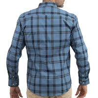 Camisa con Cuadros Azul Manga Larga 100% Algodón 2516056