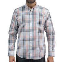 Camisa de Bambú de Cuadros Azul Manga Larga 2516081 - dioromx