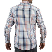 Camisa de Bambú de Cuadros Azul Manga Larga 2516081 - dioromx