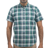 Camisa Verde de Cuadros Manga Corta 100% Algodón 2516127 - dioromx