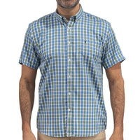 Camisa Azul de Cuadros Manga Corta 100% Algodón 2516134