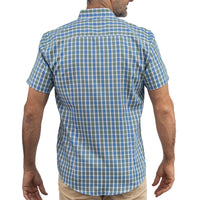 Camisa Azul de Cuadros Manga Corta 100% Algodón 2516134