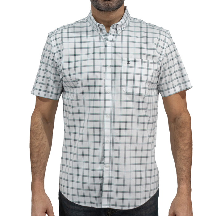 Camisa Cuadros Blanca Manga Corta 100% Algodón 2516143 - dioromx