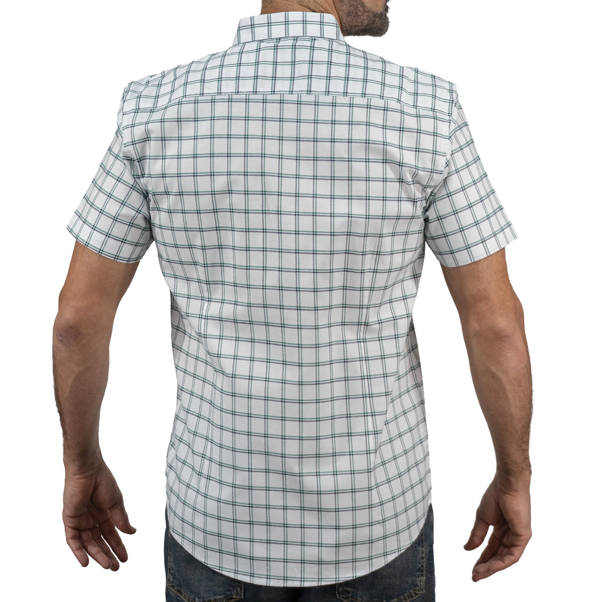Camisa Cuadros Blanca Manga Corta 100% Algodón 2516143 - dioromx