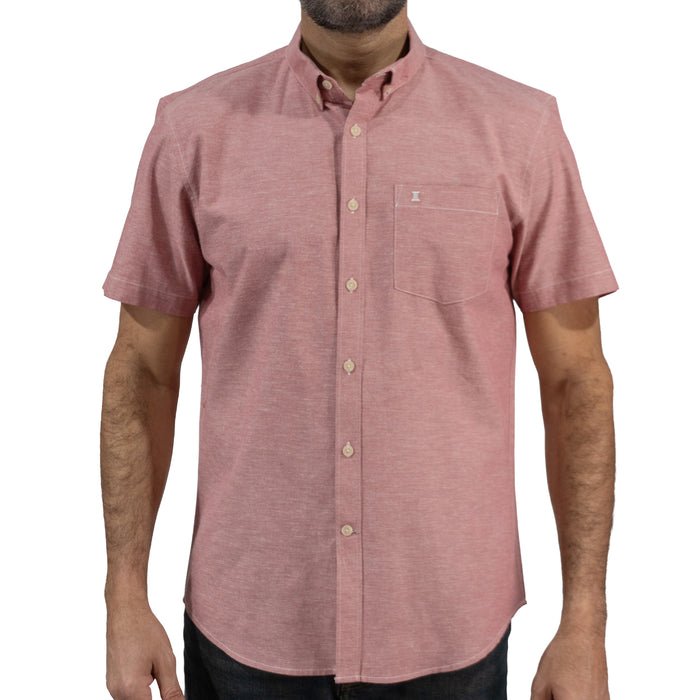 Camisa Roja Lisa Manga Corta 100% Algodón 2516165 - dioromx