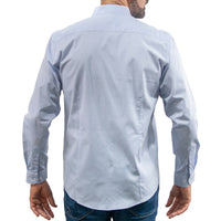 Camisa Azul Lisa Manga Larga 100% Algodón 2516177