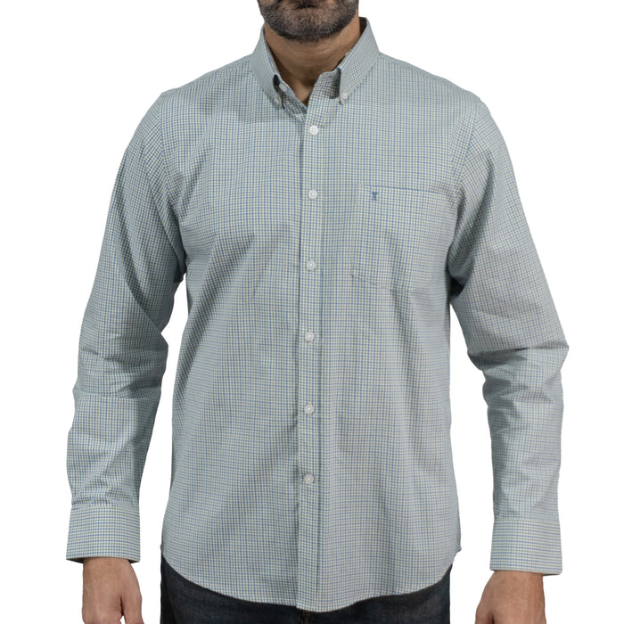 Camisa con Cuadros Verde Manga Larga 100% Algodón 2601002 - dioromx