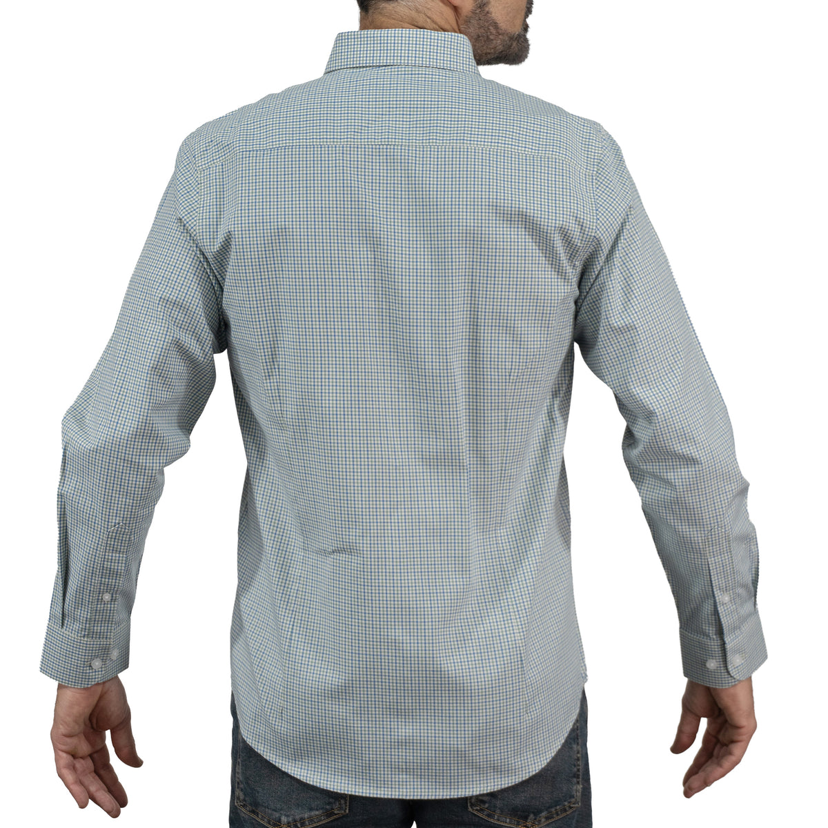 Camisa con Cuadros Verde Manga Larga 100% Algodón 2601002 - dioromx