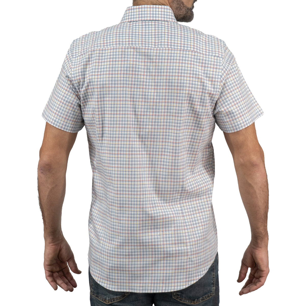 Camisa de Cuadros Blanca Manga Corta 100% Algodón 2601004 - dioromx