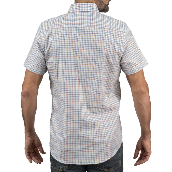 Camisa de Cuadros Blanca Manga Corta 100% Algodón 2601004 - dioromx