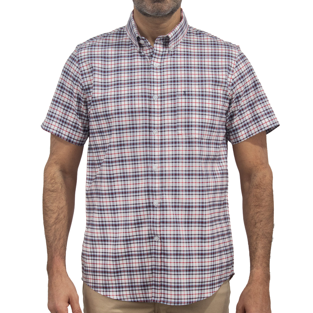 Camisa Azul de Cuadros Manga Corta 100% Algodón 2601005 - dioromx