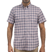 Camisa Azul de Cuadros Manga Corta 100% Algodón 2601005 - dioromx