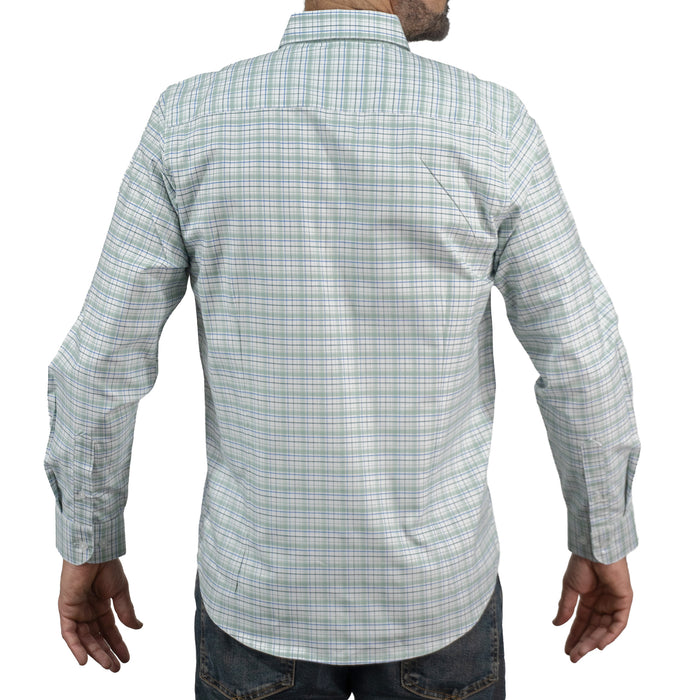 Camisa con Cuadros Verde Manga Larga 100% Algodón 2602007 - dioromx