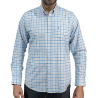 Camisa con Cuadros Azul Manga Larga 100% Algodón 2602008 - dioromx
