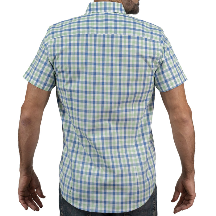 Camisa Verde de Cuadros Manga Corta 100% Algodón 2602011 - dioromx