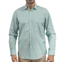 Camisa Verde Lisa Manga Larga 100% Algodón 2603013