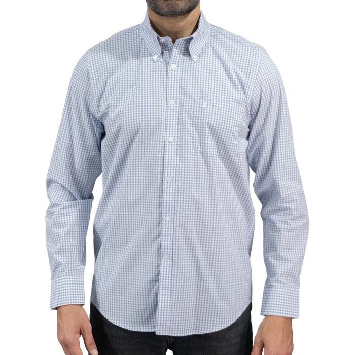 Camisa Cuadros Azul Manga Larga 100% Algodón 2603017