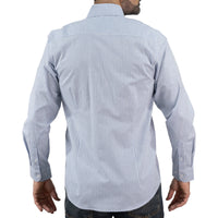 Camisa Cuadros Azul Manga Larga 100% Algodón 2603017 - dioromx