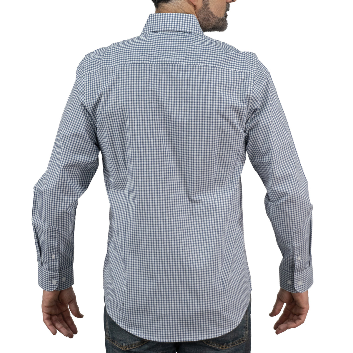 Camisa Cuadros Azul Manga Larga 100% Algodón 2603019 - dioromx