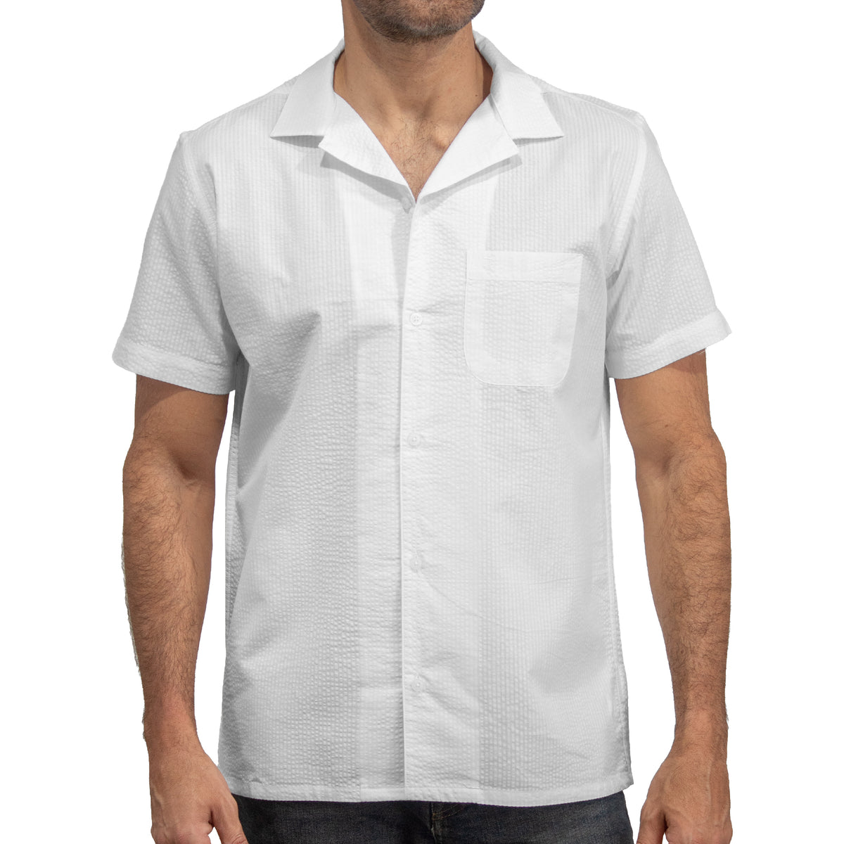 Camisa Blanca Lisa Manga Corta 100% Algodón 2603020