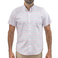 Camisa Cuadros Blanca Manga Corta 100% Algodón 2603025