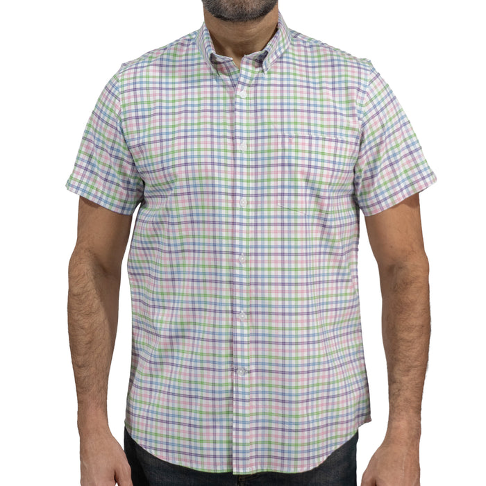 Camisa Multicolor Cuadros Manga Corta 100% Algodón 2603026