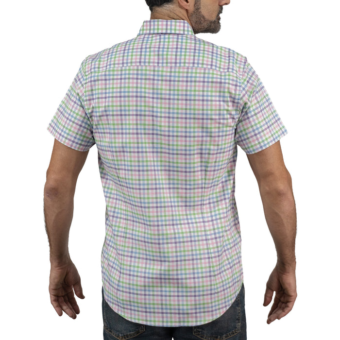 Camisa Multicolor Cuadros Manga Corta 100% Algodón 2603026