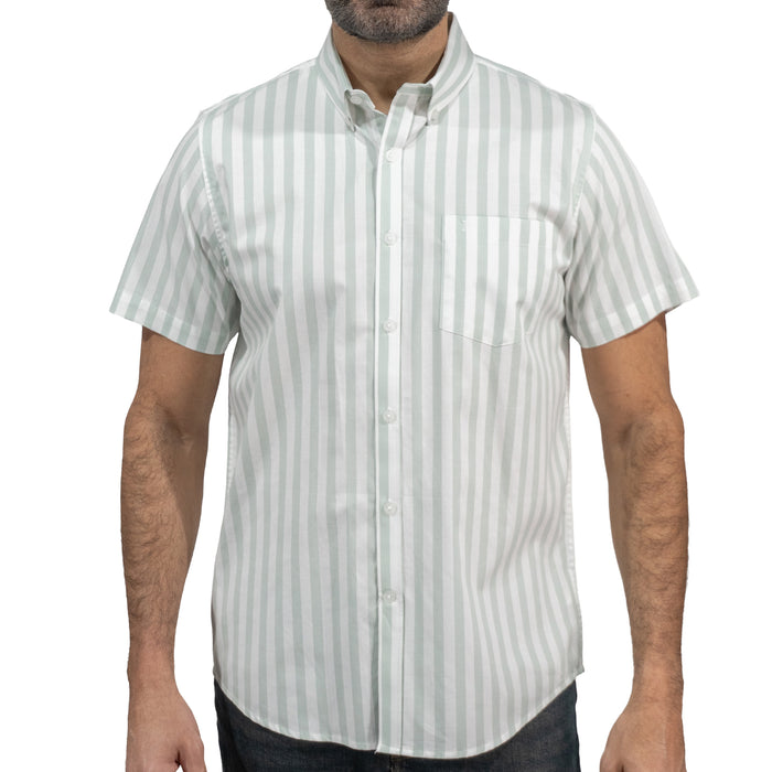 Camisa Rayas Blanca Manga Corta 100% Algodón 2603029