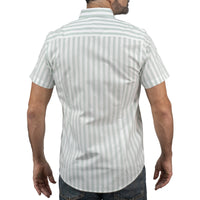 Camisa Rayas Blanca Manga Corta 100% Algodón 2603029