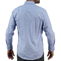 Camisa Cuadros Azul Manga Larga 100% Algodón 2604030 - dioromx