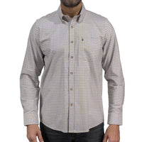 Camisa Cuadros Café Manga Larga 100% Algodón 2604031 - dioromx
