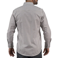 Camisa Cuadros Café Manga Larga 100% Algodón 2604031 - dioromx