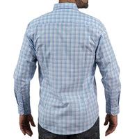 Camisa Cuadros Azul Manga Larga 100% Algodón 2604032 - dioromx