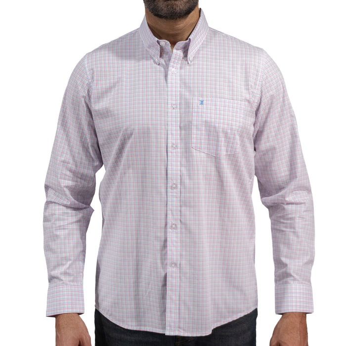 Camisa Cuadros Blanca Manga Larga 100% Algodón 2604034