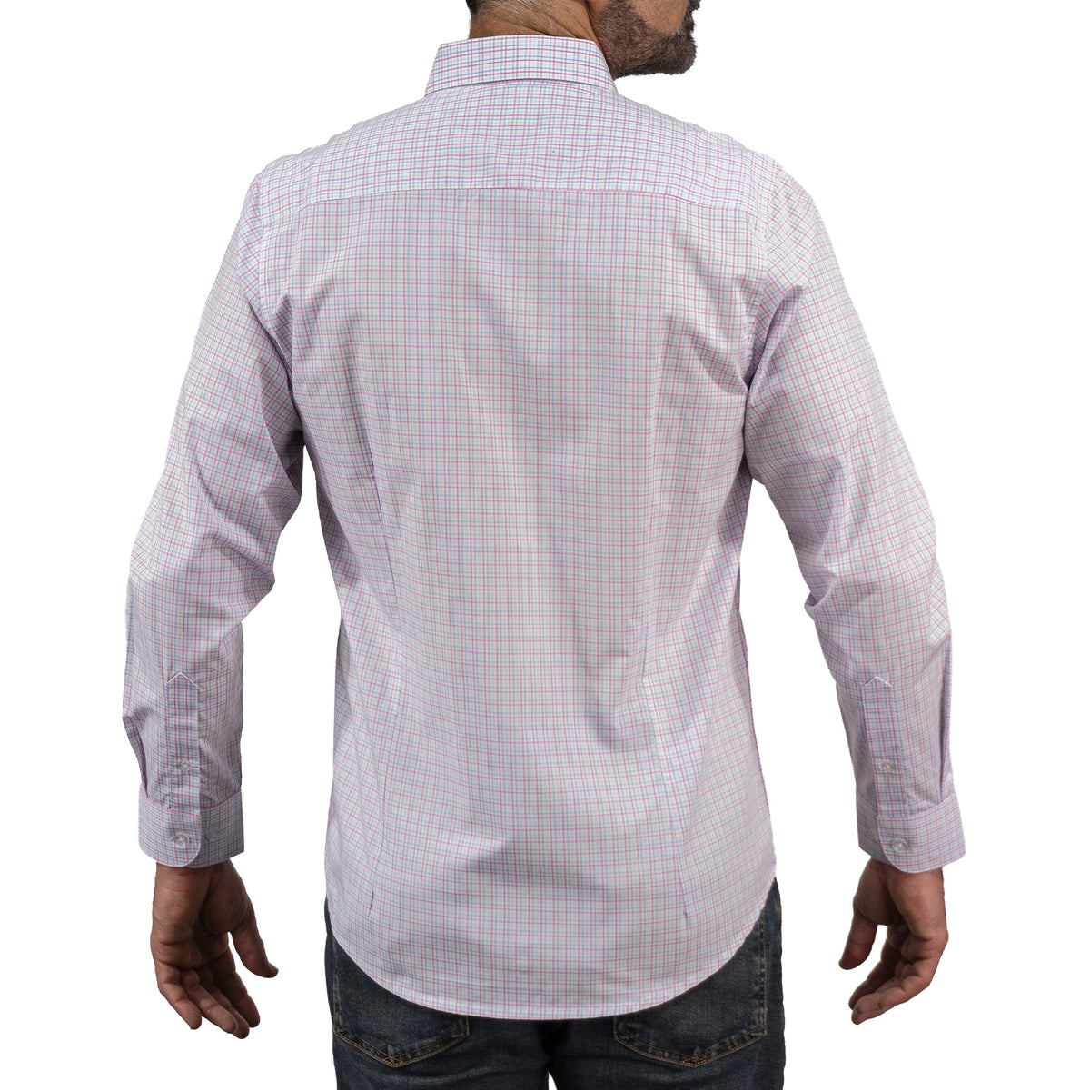 Camisa Cuadros Blanca Manga Larga 100% Algodón 2604034 - dioromx