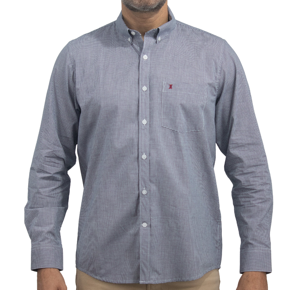 Camisa Cuadros Azul Manga Larga 100% Algodón 2604038 - dioromx