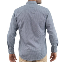 Camisa Cuadros Azul Manga Larga 100% Algodón 2604038 - dioromx