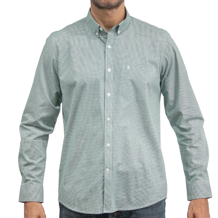 Camisa Cuadros Verde Manga Larga 100% Algodón 2604039