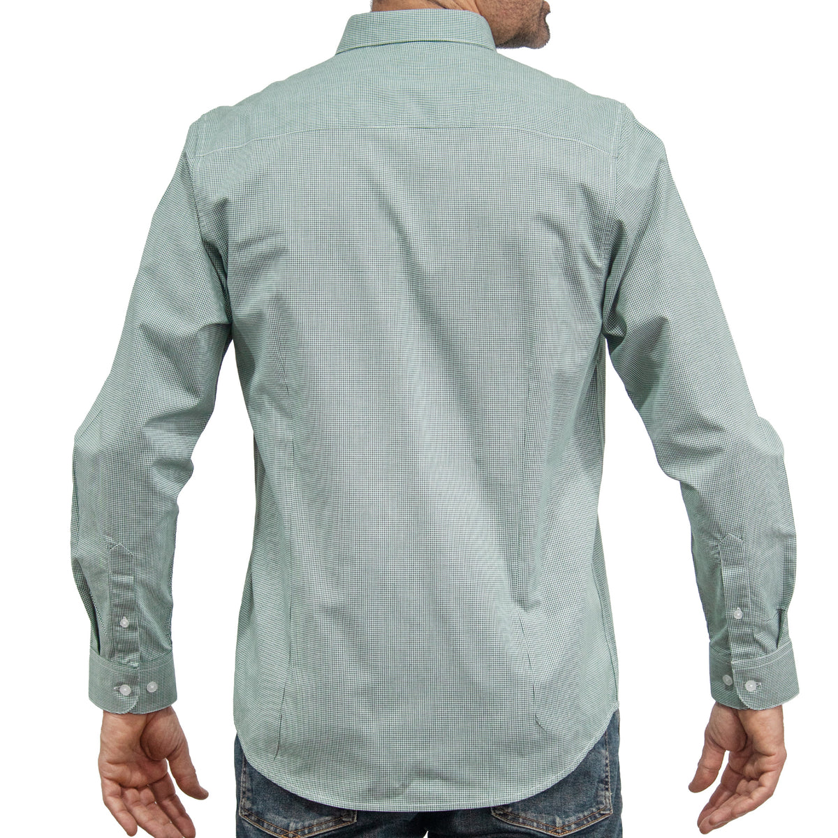 Camisa Cuadros Verde Manga Larga 100% Algodón 2604039