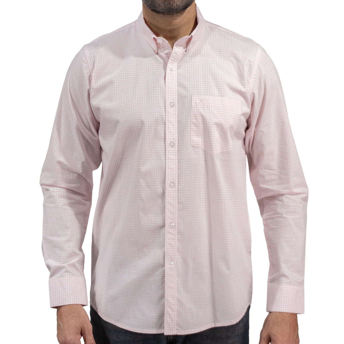 Camisa Cuadros Rosa Manga Larga 100% Algodón 2604040 - dioromx