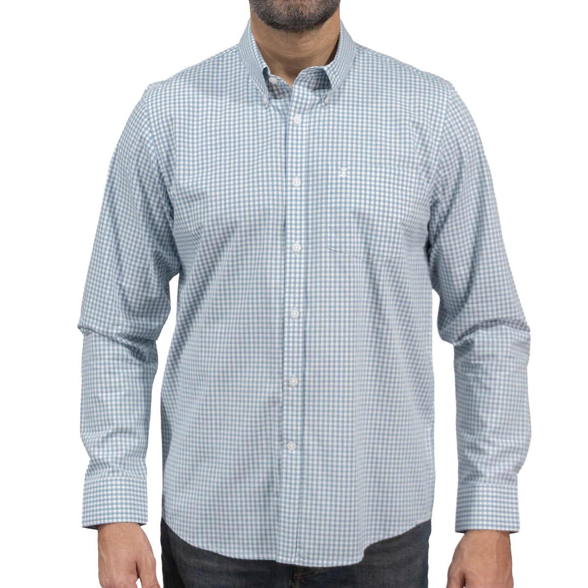 Camisa Cuadros Azul Manga Larga 100% Algodón 2604041 - dioromx