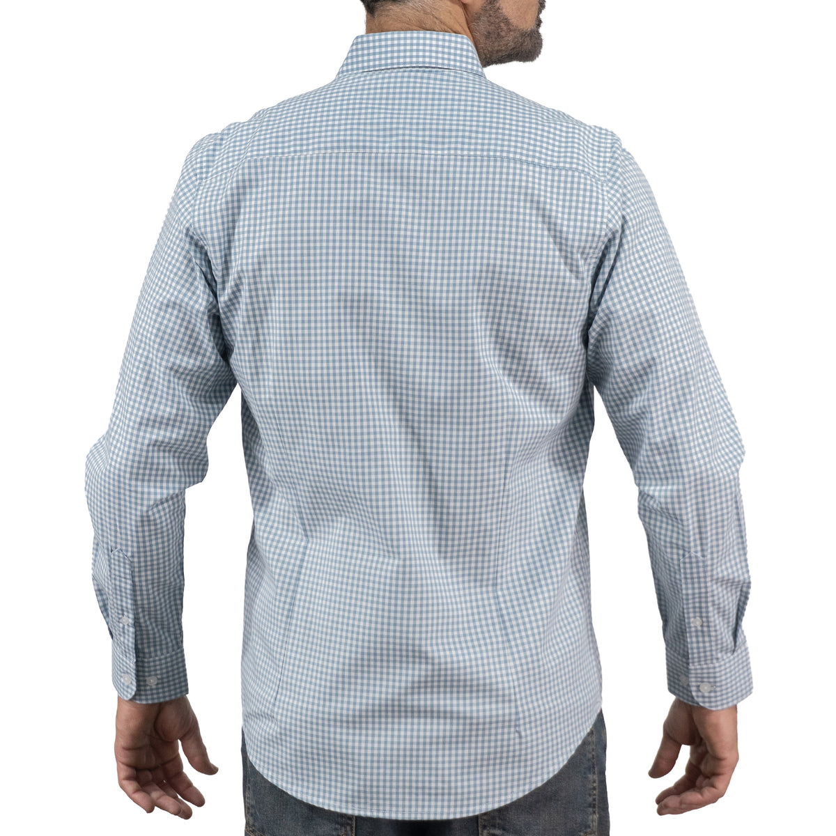 Camisa Cuadros Azul Manga Larga 100% Algodón 2604041 - dioromx