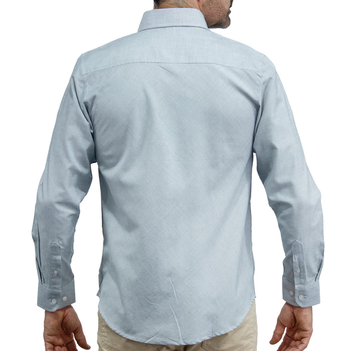 Camisa Gris Lisa Manga Larga 100% Algodón 2604042
