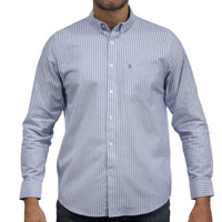 Camisa Rayas Azul Manga Larga 100% Algodón 2604045