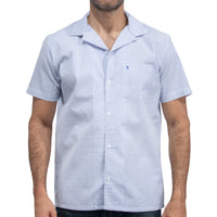 Camisa Rayas Azul Manga Corta 100% Algodón 2604046