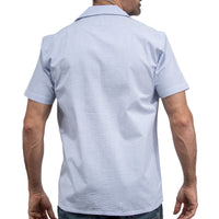 Camisa Rayas Azul Manga Corta 100% Algodón 2604046