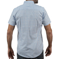 Camisa Azul Cuadros Manga Corta 100% Algodón 2604047 - dioromx