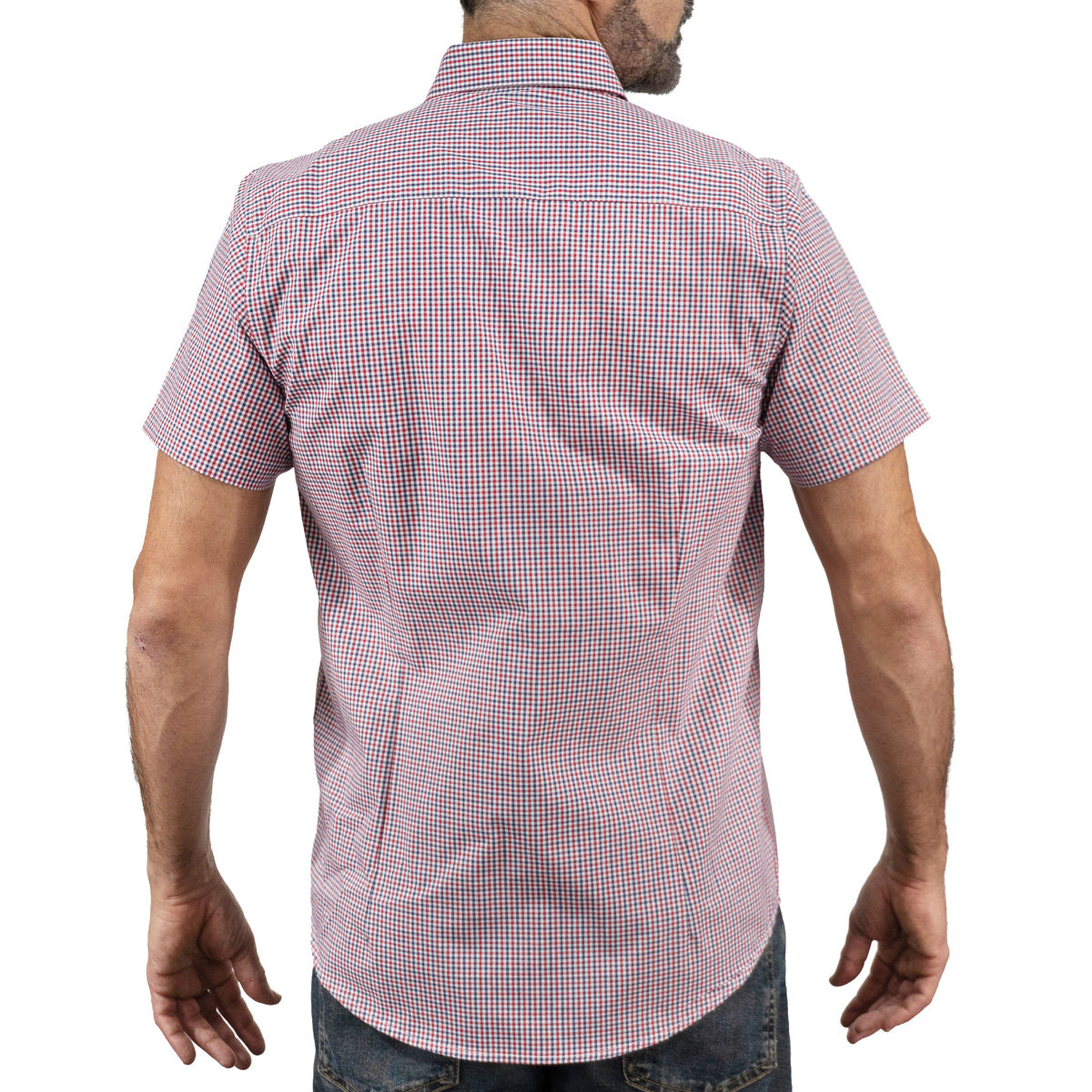 Camisa Roja Cuadros Manga Corta 100% Algodón 2604048 - dioromx