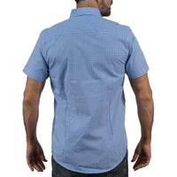 Camisa Azul Cuadros Manga Corta 100% Algodón 2604049 - dioromx