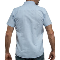 Camisa Azul Cuadros Manga Corta 100% Algodón 2604050